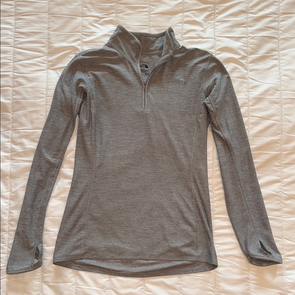 The North Face Gray Fitted Long Sleeve Polo